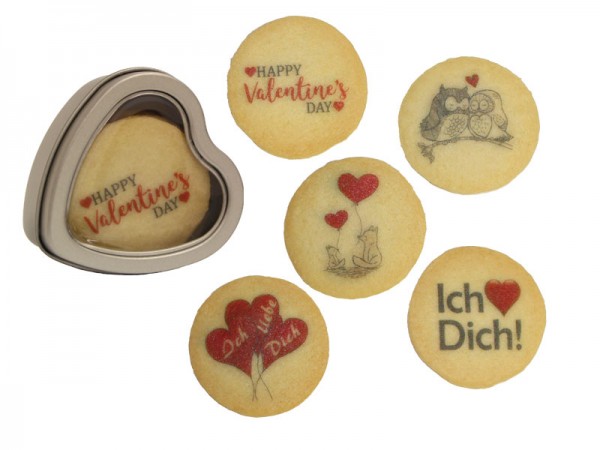 Mini-Metallherz "Valentinstag" mit 5 Keksen-Copy
