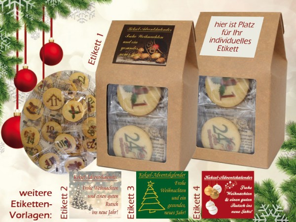 Adventskalender mit weihnachtlichen Motiven