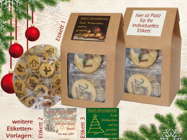 Adventskalender mit weihnachtlichen Motiven