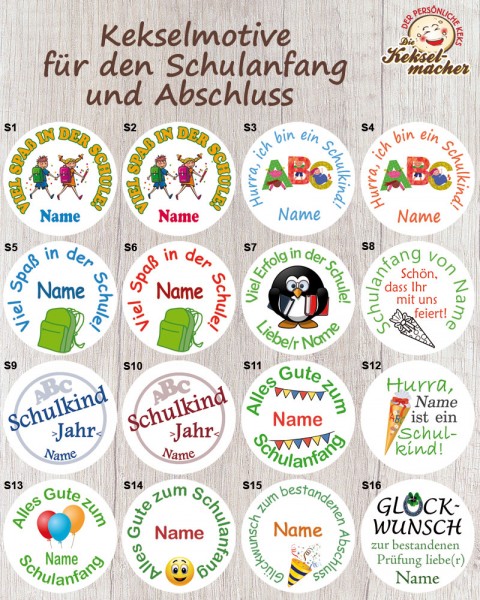 Kekse zum Schulanfang / Abschluss - inklusive Versand